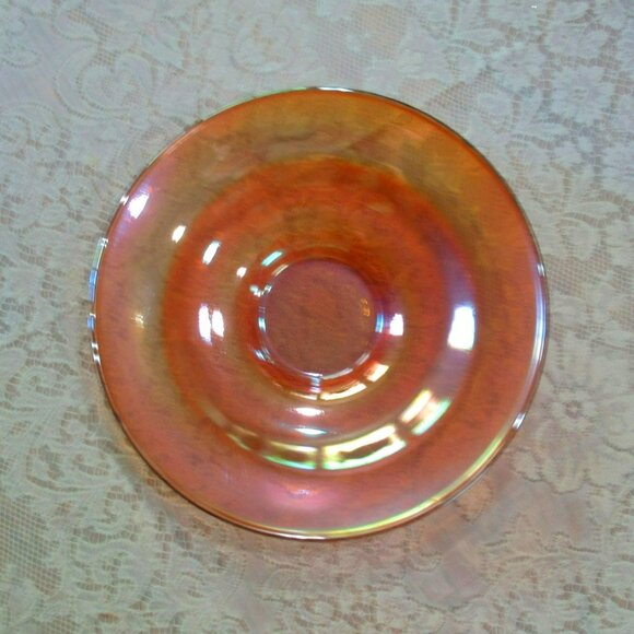 Federal Glass Madrid Marigold Carnival Glass 11" Console Bowl Embossed Floral - Picture 1 of 12